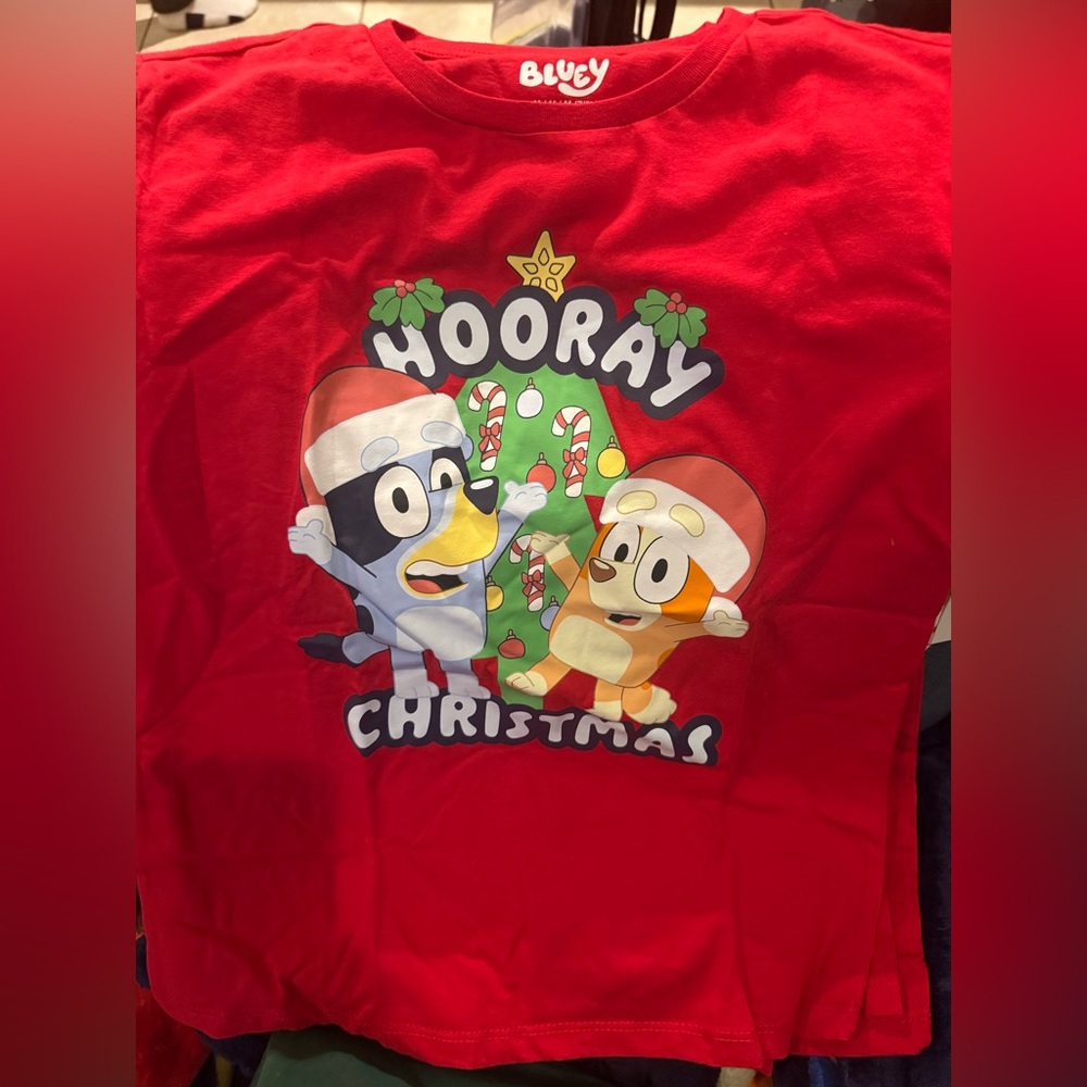 Bluey Red Christmas Tee